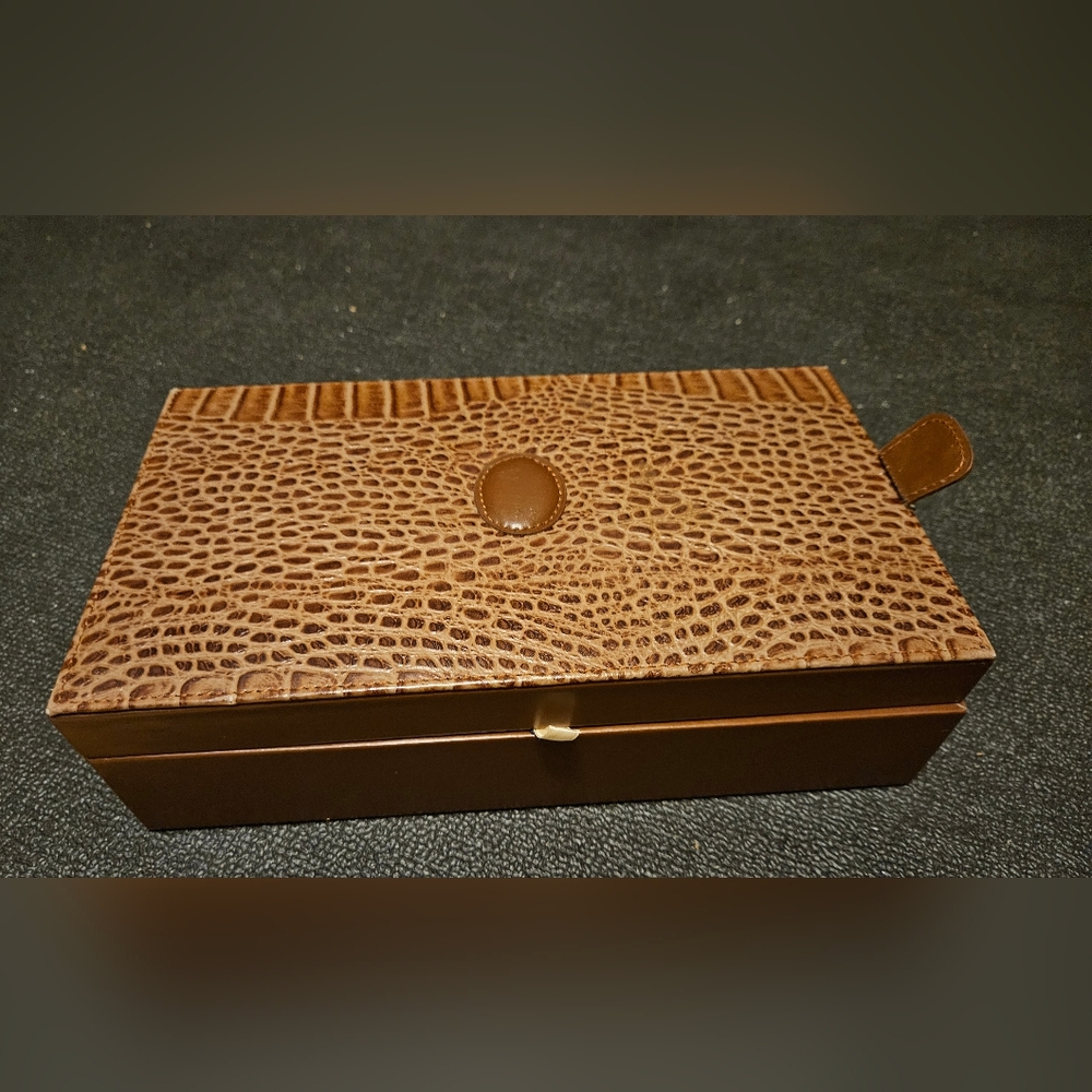Tuscan Design Brown Jewelry Box 11.5x6.5x3"